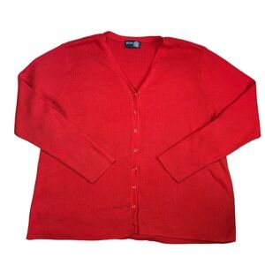 Venezia Jeans Red Ribbed Cardigan